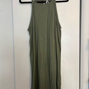 Mudd Green Halter Sheath Midi Dress